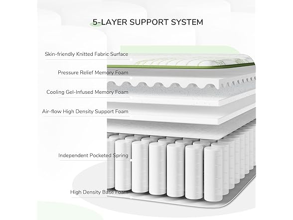 Novilla 12 Inch King Memory Foam Hybrid Mattress