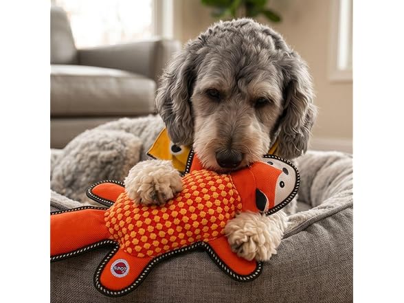 SPOT Dura-Fused Big Ballistic Barnyard Fox Dog Toy