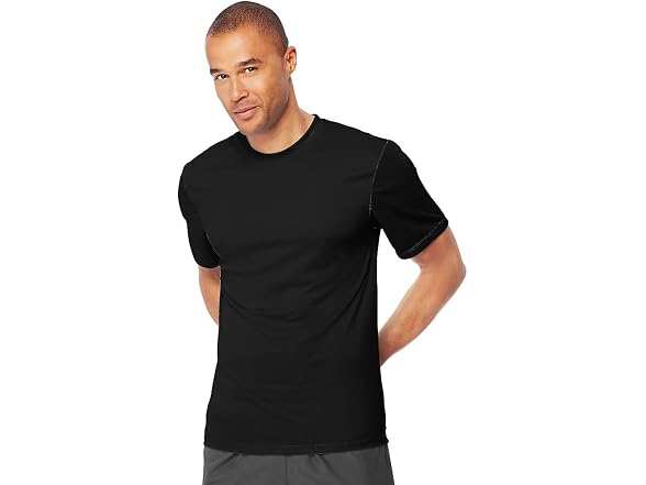 Hanes Men (L) DRI Tagless Men's T-Shirt_Black_L
