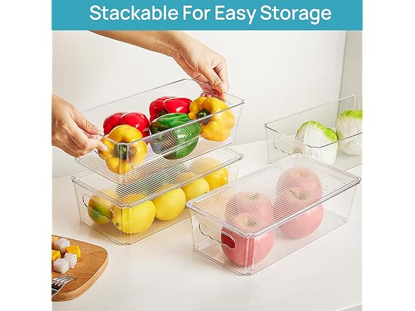Vtopmart 10pcs Kitchen Clear Stackable Storage Bins