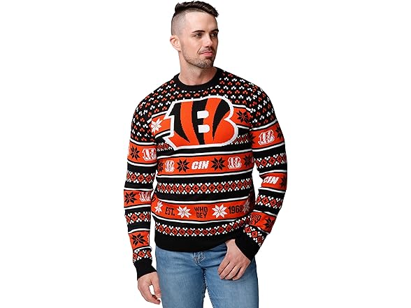 CINCINNATI BENGALS Big Logo Ugly Sweater (XXL)