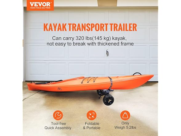 Heavy Duty Kayak Cart, 320lbs Load Capacity