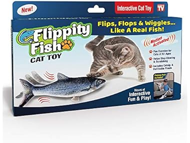 $7.99 Ontel Flippity Fish Interactive Cat Toy dealfomo