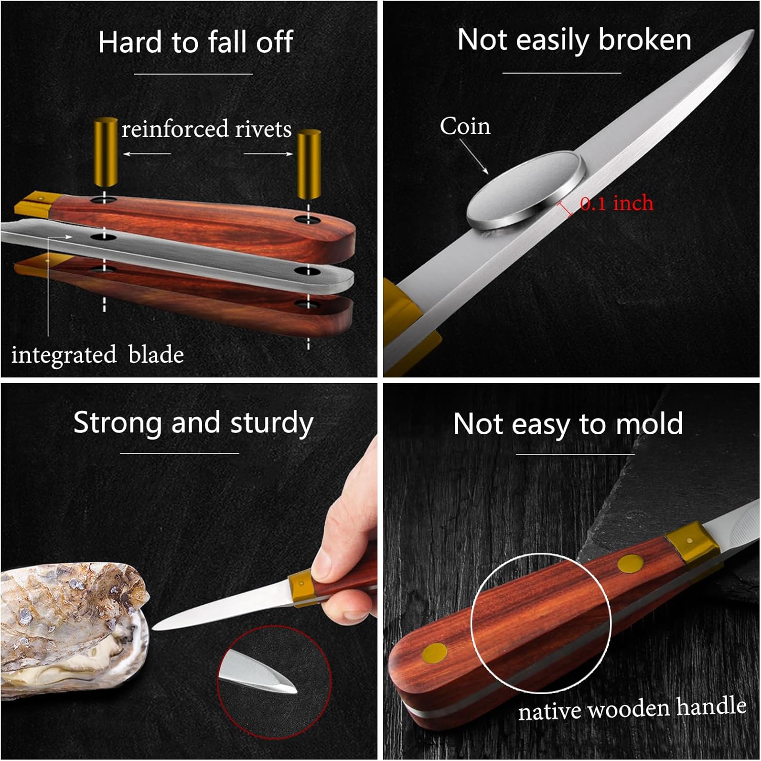 2 Set Oyster Shucking Knives with Gloves - Gallery 14