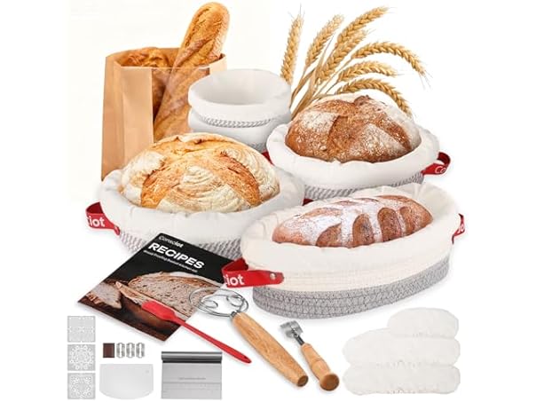 $13.99, Was $20.71, 32% Off! Sourdough Starter Kit 5 Banneton Round & Oval dealfomo