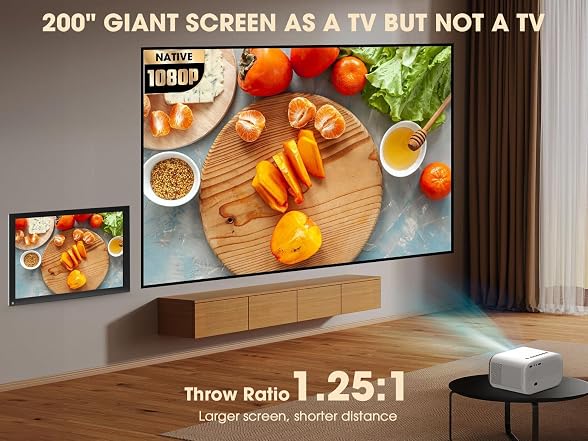 VIZONY 1080p Smart Projector W/ WiFi