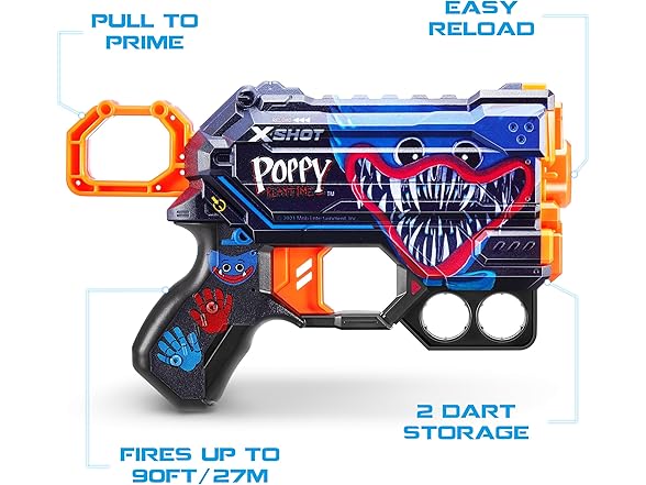 XSHOT Skins Menace Poppy Playtime Dart Baster 2PK