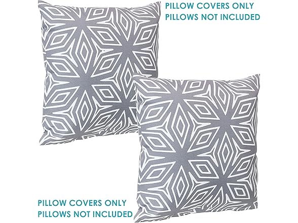 Sunnydaze Indoor and Outdoor Decorative Throw Pillow Covers Gray Geometric