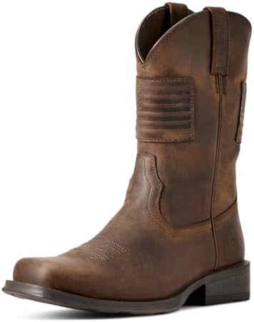 Ariat Rambler Patriot Western Men's Boots Distressed Brown Size 13 Wide