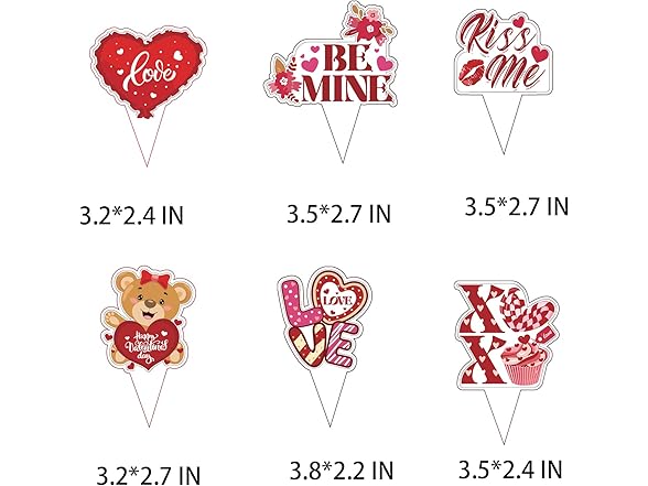 MIMURHYL Valentines Day Cupcake Toppers