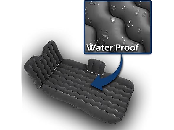 Zone Tech TA0003 Inflatable Car Travel Air Mattress Black