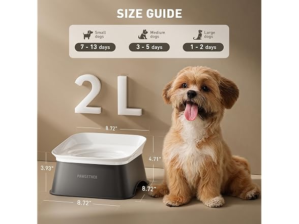 PAWGETHER No Spill Water Bowl for Dog