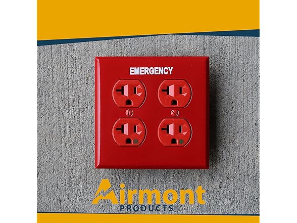 Emergency Red Outlet Covers 2-Gang