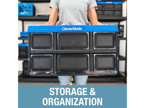 CleverMade Collapsible Storage Bins 46L (3-Pack)- Ocean