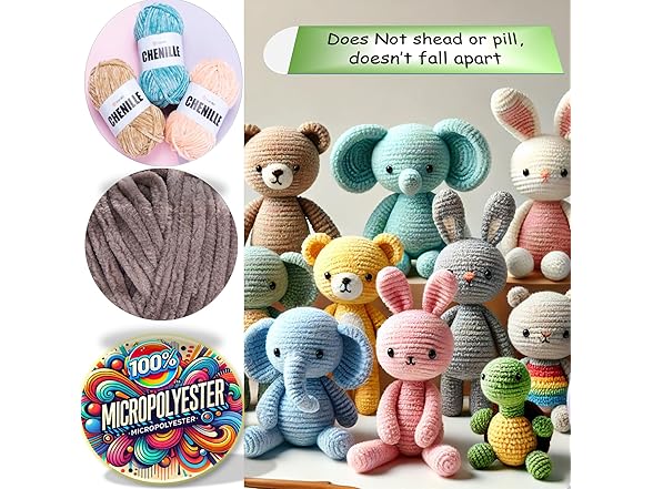 Art of Yarn 2 Skein Yarn Art Chenille Yarn