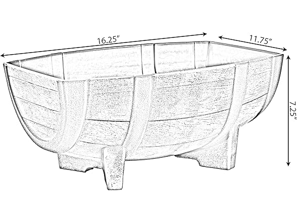 Gardenised 2-Piece Rectangular Half Barrel Flower Pots