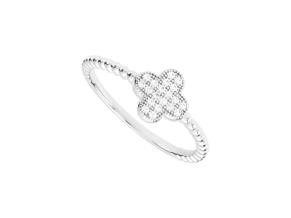 Amazon Essentials Silver Clover Ring