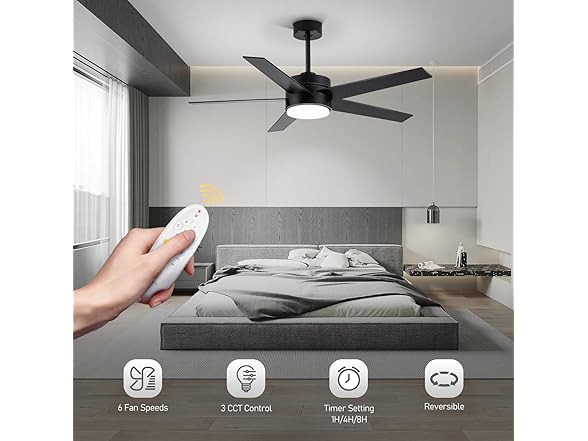 LOFIKEDI 52 Inch Modern Ceiling Fan