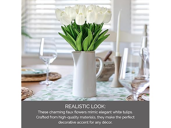 Mikasa Elements Artificial 13" White Tulip Stems