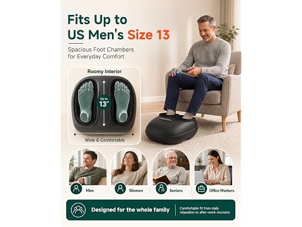Foot Massager With Heat - Black