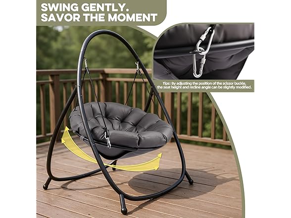 ZZW 8034 Hammock Hanging Chair with Stand Gray