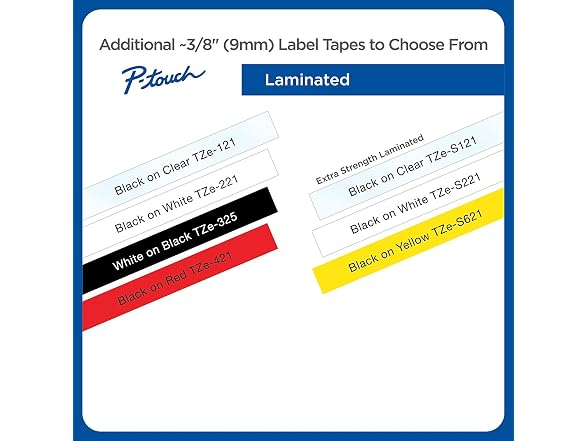 Brother(R) TZe-221 Black-On-White Tape, 0.38in. x 26.2ft., BRTTZ221