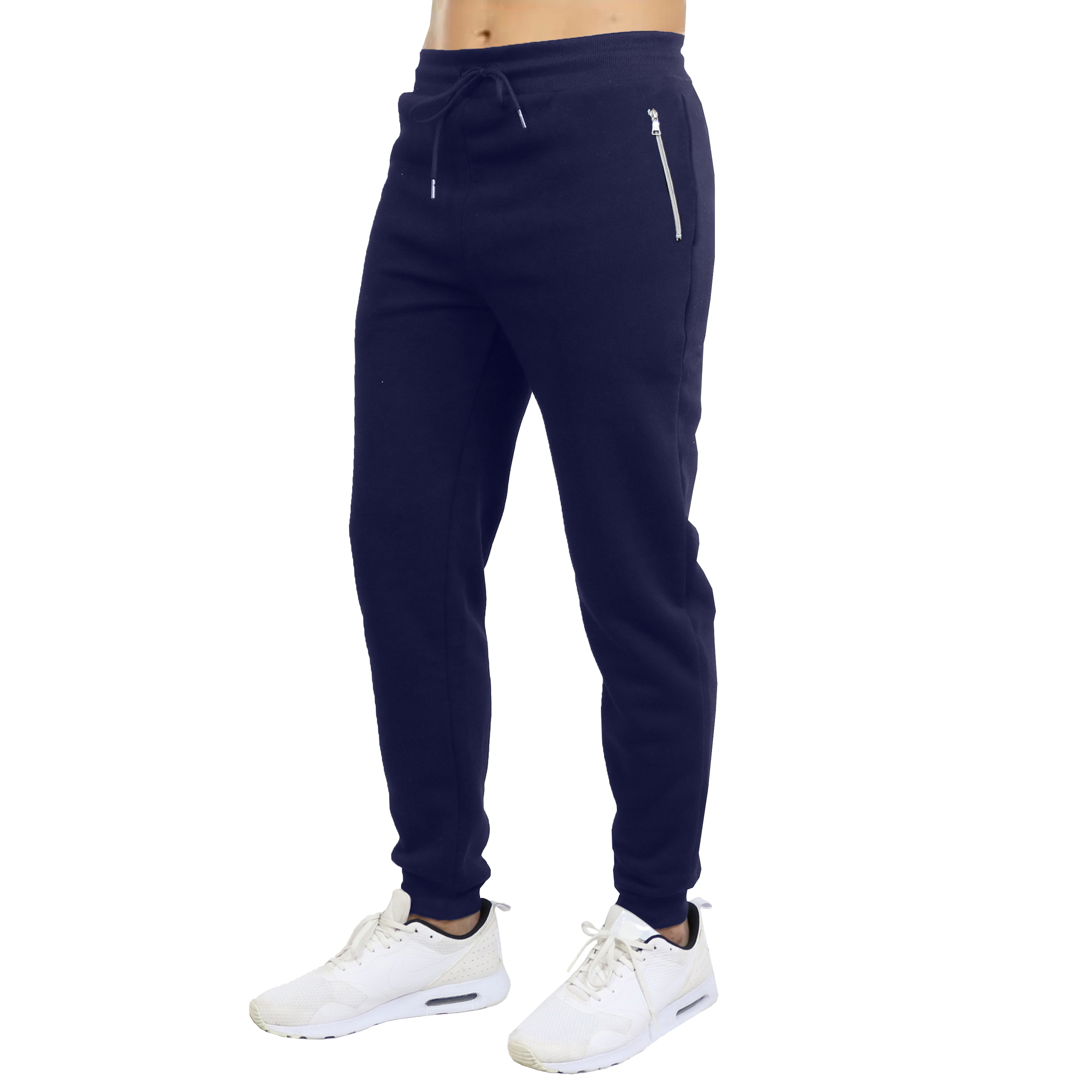3Pk Asst Mens Fleece Joggers w-Zip Pockets - Gallery 12