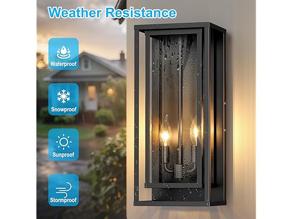 VerRon 2-Pack Large Outdoor Wall Lanterns