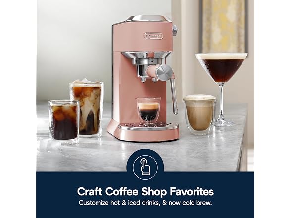 De'Longhi Dedica Duo Compact Espresso Machine Ros Pink