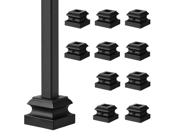 Iron Baluster Shoes 1/2" Black 10Pcs