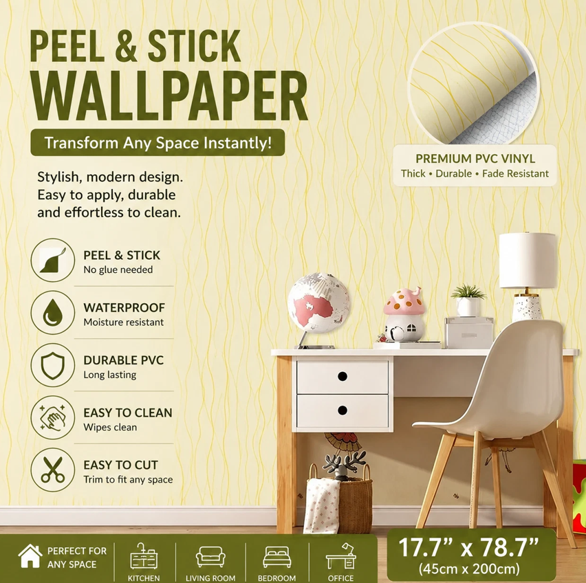 6Pk Peel & Stick Wallpaper 17.7" W × 78.7" L - Gallery 9