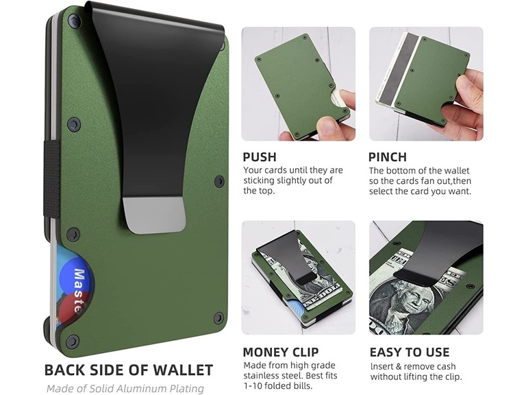 MFD SG-CardHolder-Green RFID Blocking Slim Money Clip Green