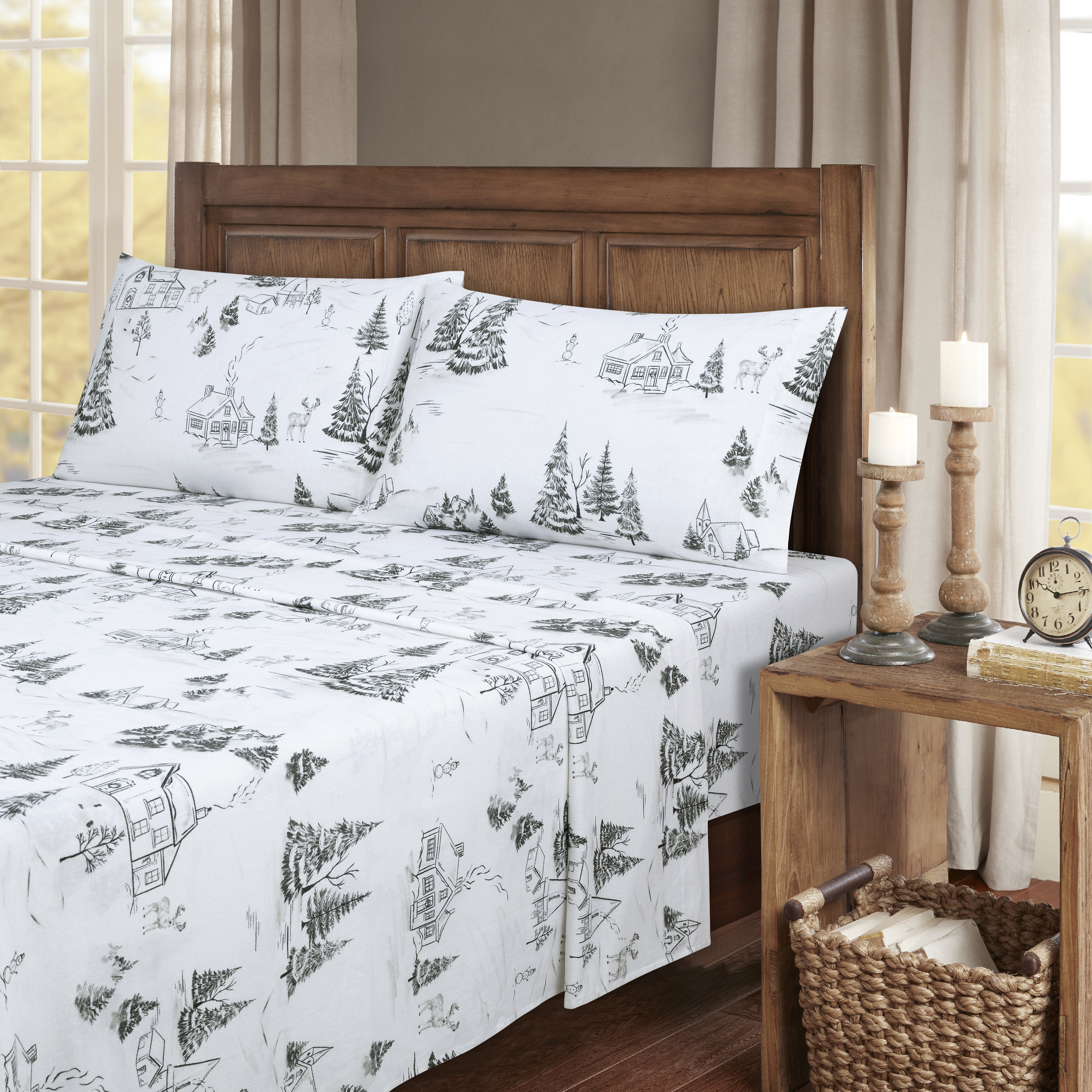 100% Turkish Cotton Plaid Flannel Sheet Set - Gallery 28