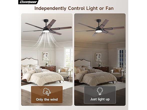Conciseer 60in Ceiling Fan 5CCT Remote