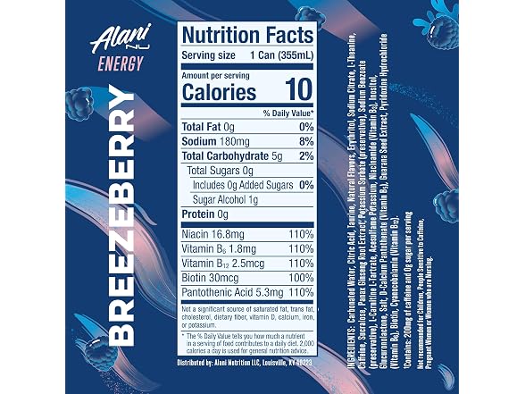 Alani Nu Alani Nu Breezeberry Energy Drink, 12oz, 12pk