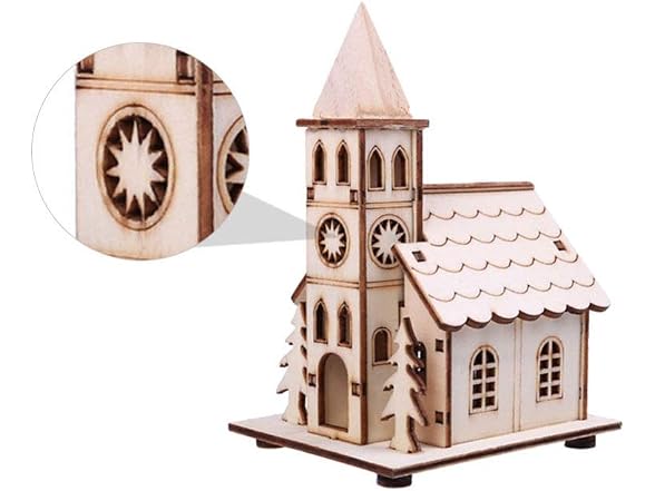 NUOBESTY 2pcs LED Light up Wooden Christ