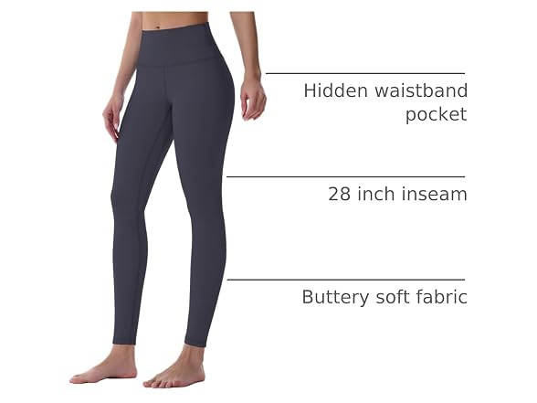 Sunzel Womens Leggings 28in L Graphite