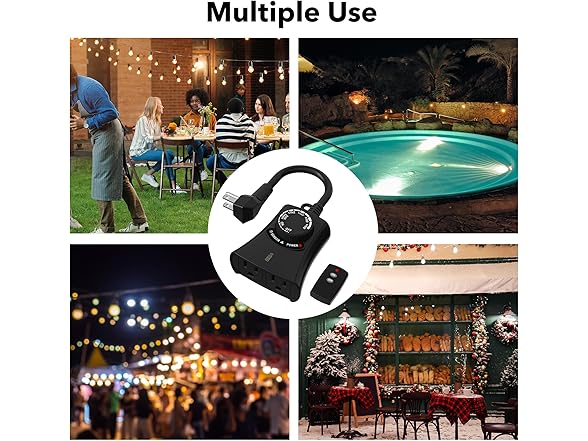 HBN Outdoor Light Timer Waterproof 1875W 15A 1/2HP