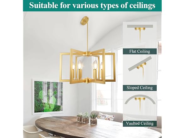 Bairth Gold Chandelier Farmhouse