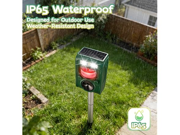 Solar Ultrasonic Animal Repellent Outdoor, Motion Activated