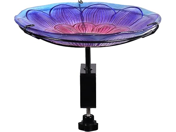 Sunnydaze Glass Bird Bath Bowl - 10.5" Diameter