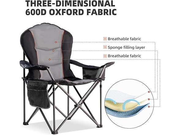 Foristrail Large Camping Chair with Side Table