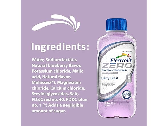 12PK Electrolit Zero, Electrolyte Beverage, Berry Blast