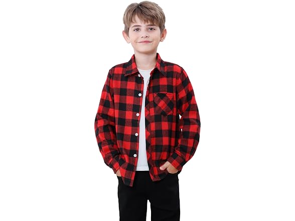 Sangtree Boys (7-8 Years) Flannel Long Down Shirts