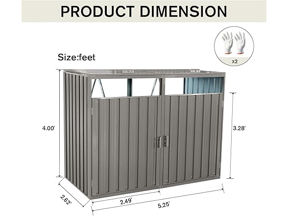IMagacFun Outdoor Trash Can Storage