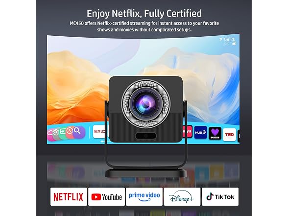 HP MC450 HD Projector, Netflix, WiFi/BT, Short