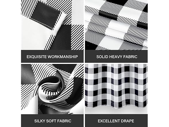 Simple Deluxe Plaid Blackout Curtains