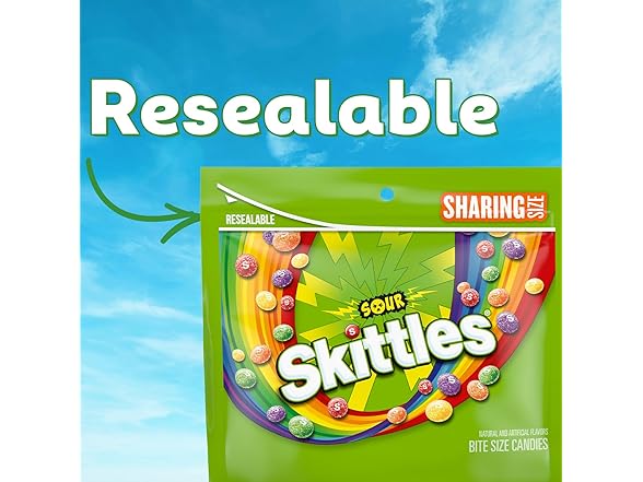 SKITTLES Sour Chewy Candy, Share Size, 13.7 oz.