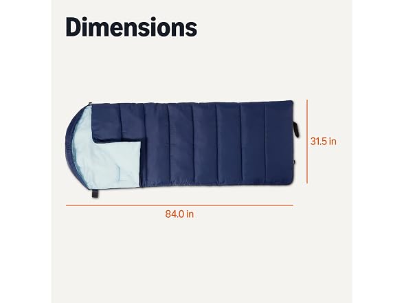 Amazon Basics 35F Sleeping Bag - Navy Blue