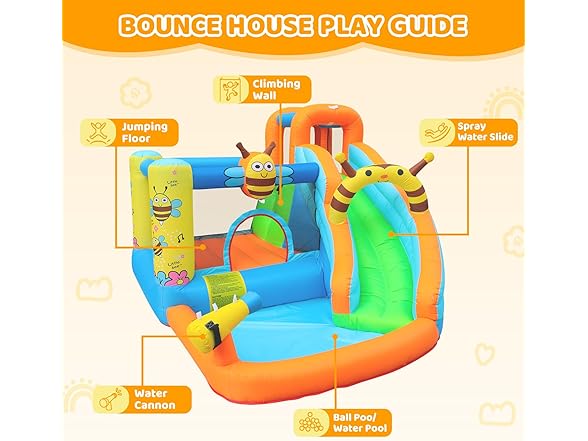 Bee Bounce House Water Slide